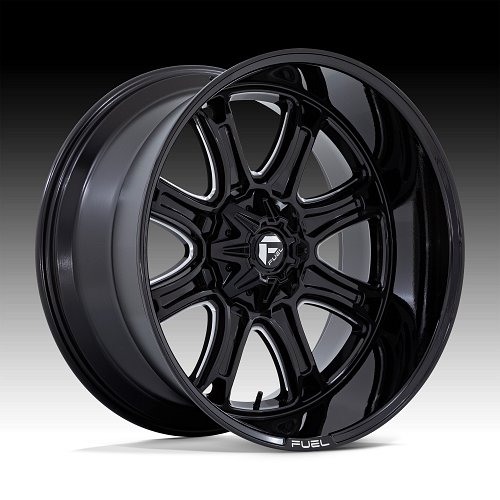 Fuel Darkstar FC853BE Gloss Black Milled Custom Truck Wheels 1